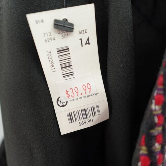 The Limited Red Black Tweed Pencil Skirt Size 14 - Picture 11 of 11